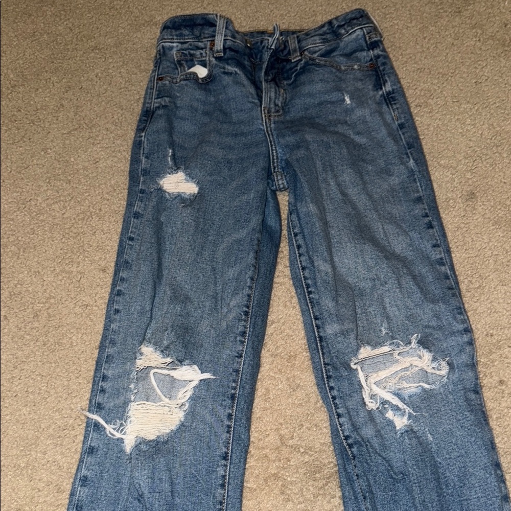 Old Navy Blue Distressed Boyfriend Jeans
